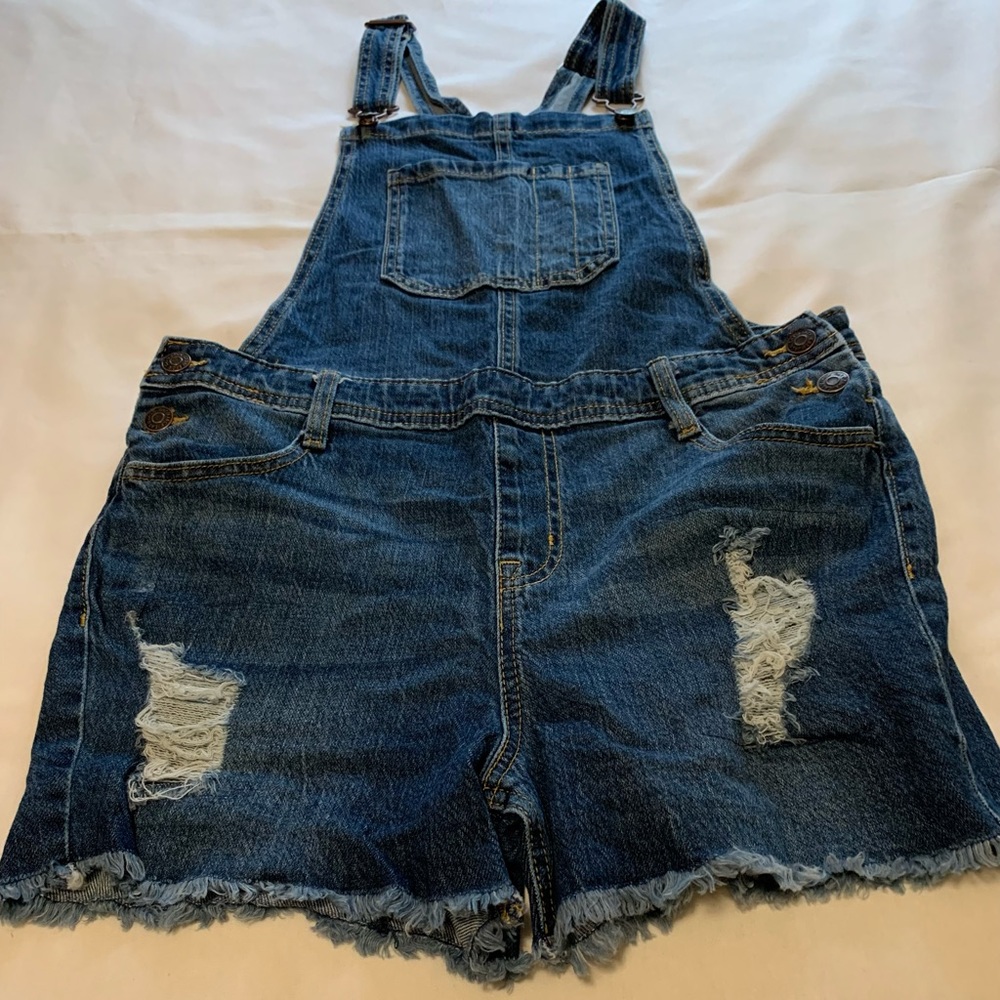 Cat & Jack Girls Jean Shorts Overall size XL 14/16